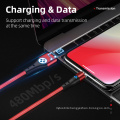 3A Magnetic Data Cable Fast Charger Cable wireless charger Nylon Braided 360 Rotate with Mirco USB, Type C,IOS for iphone